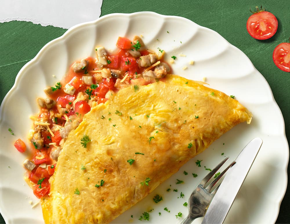 Omelette Au Poulet, Champignons Et Tomates | Recettes| Lee Kum Kee ...